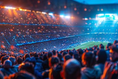 soccer fans cheering their team